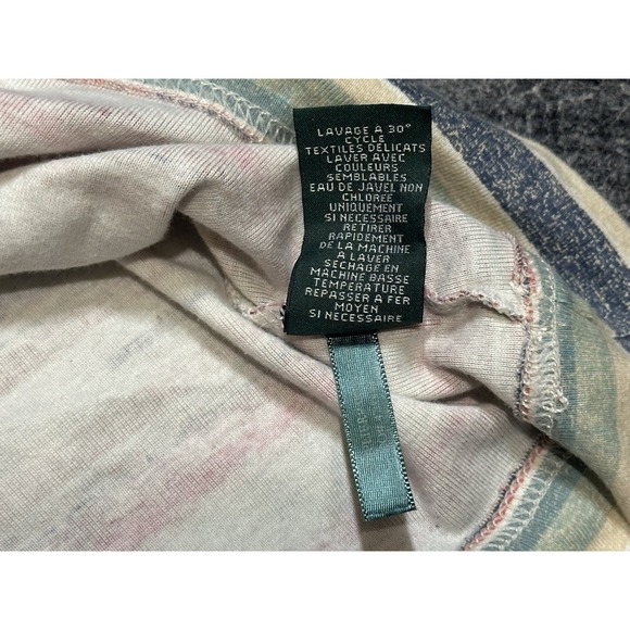 LRL Lauren Jeans Co Sante Fe Stripe Hoodie Tee 3/4 Sleeve Women L Aztec‎ Western - Picture 6 of 8